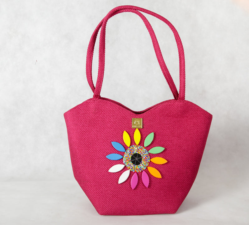 Lilly Kenyan Handbag With Clutch (Hot Pink)