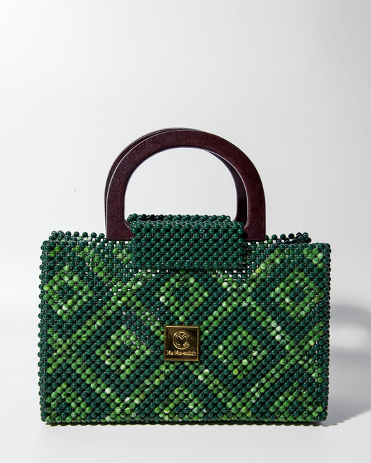 Akua Beaded Tote - Green (Small)