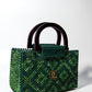 Akua Beaded Tote - nature-inspired green tones