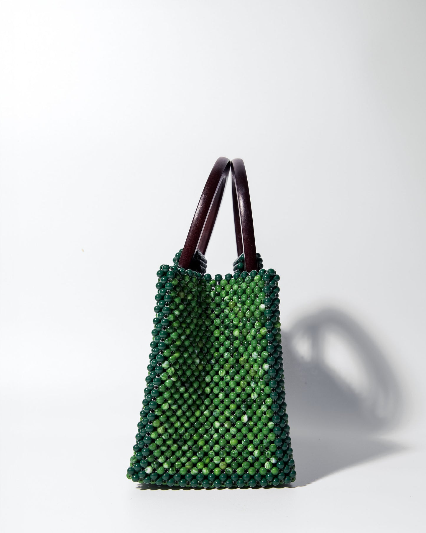 Akua Beaded Tote - nature-inspired green tones