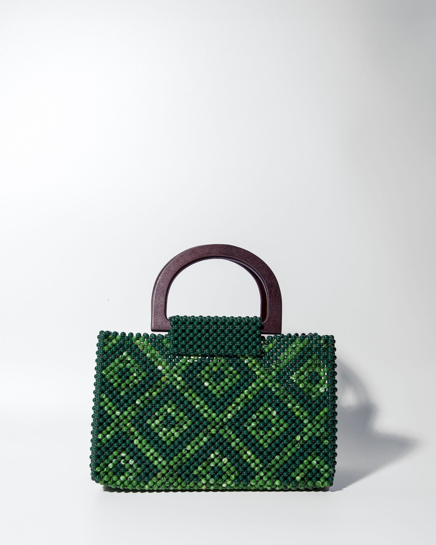 Akua Beaded Tote - nature-inspired green tones