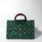 Akua Beaded Tote - nature-inspired green tones