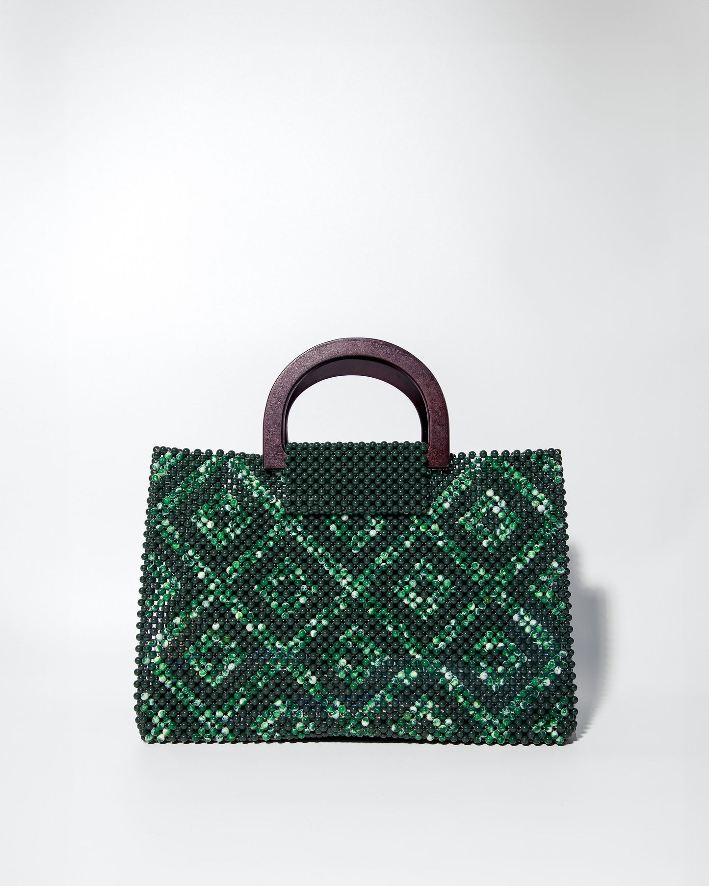 Akua Beaded Tote - nature-inspired green tones