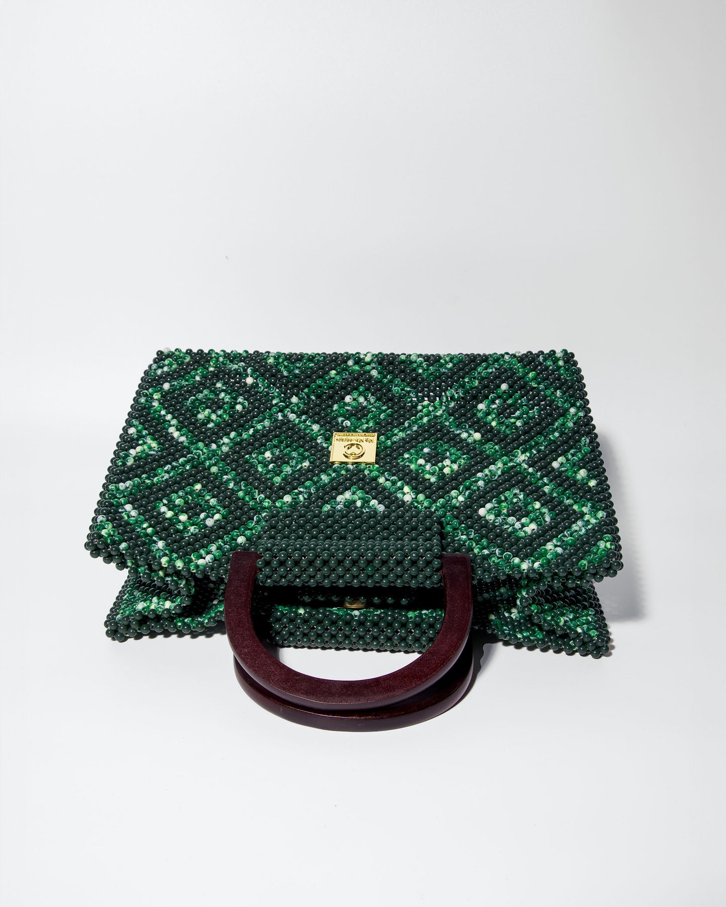 Akua Beaded Tote - nature-inspired green tones