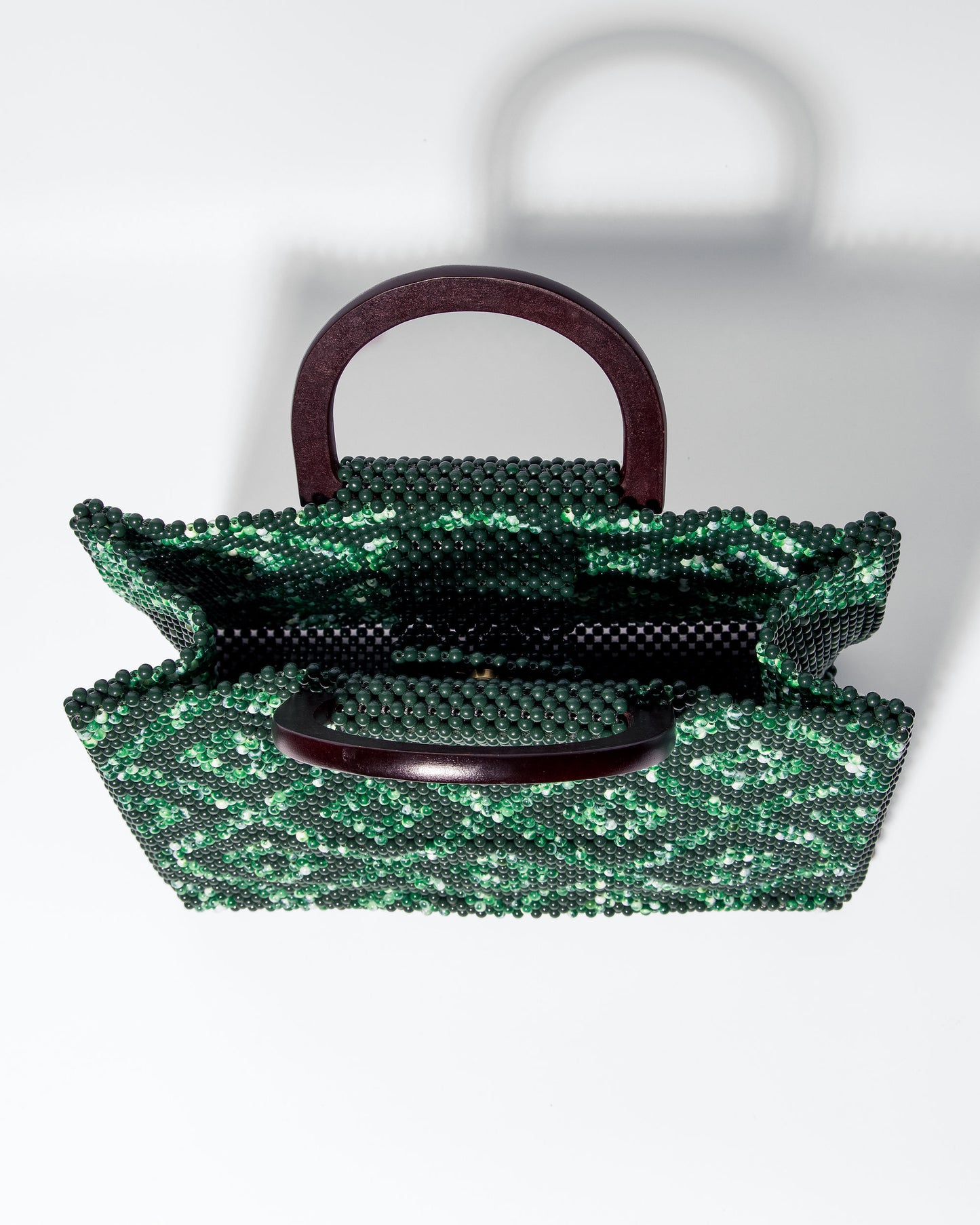 Akua Beaded Tote - nature-inspired green tones