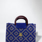 Akua Beaded Tote - blue and grey