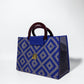 Akua Beaded Tote - blue and grey