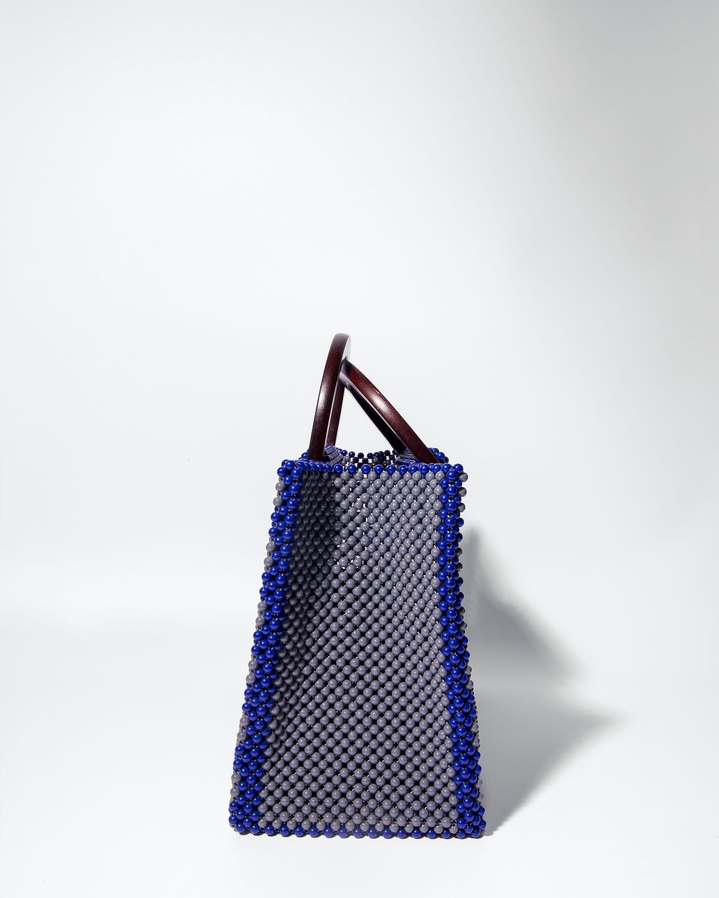 Akua Beaded Tote - blue and grey