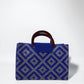 Akua Beaded Tote - blue and grey