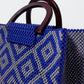 Akua Beaded Tote - blue and grey