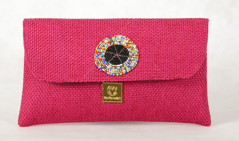 Lilly Kenyan Handbag With Clutch (Hot Pink)